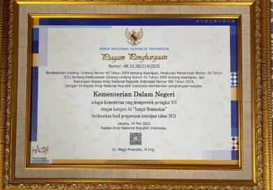 ANRI Anugerahkan Nilai Tertinggi kepada Kemendagri atas Tata Kelola Kearsipan
