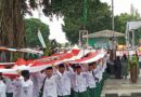 Santri Wonosobo Long March Bendera Merah Putih Sepanjang Satu Kilometer sebagai Wujud Cinta Tanah Air