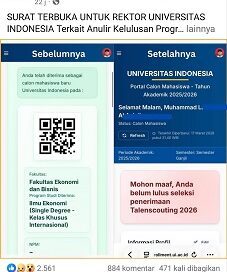 Surat Terbuka ke Rektor UI Viral, Soroti Dampak Psikologis Pembatalan Kelulusan