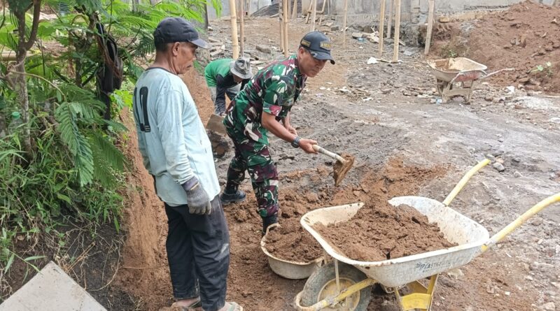 Babinsa Pastikan Proyek Koperasi Desa di Leksono Sesuai Target